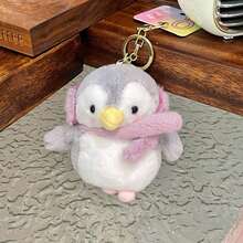 Cute Plush Earphone Case, Scarf Penguin Pattern Pro 3 Earphone Anti-Drop Protective Case, Can Be Hung On Bags, Compatible With AirPods Pro 2/ 3/ 2/ 4 - Multicolor - View 6