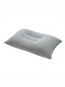 Almohada de viaje inflable, almohada de aire de tela flocada cuadrada pequeña, fácil de guardar, adecuada para camping, sueño en casa/oficina, viajes de vacaciones, senderismo, siesta, soporte para el cuello y la cintura