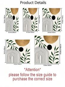 1/3/4 pièces Ensemble de rideau de douche médiéval, tapis de bain, couvre-siège de toilette et tapis de bain. Motif bohème abstrait de feuilles et d'arches. Accessoires modernes, imperméables et résistants à l'usure. Avec 12 crochets. Fabriqué en polyester antidérapant et lavable. Parfait pour la décoration de vacances, la maison, la chambre, le style occidental et Noël.