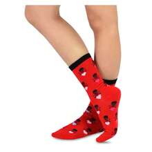 Women's Valentine's Day Cotton Crew Socks - 5 Pair Pack, Love Heart Design, Comfortable & Breathable,Women's 9-11 6-9 US - 如圖695 - 查看 5