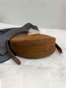 Minimalist Solid Color Shoulder Bag, Casual Matte Fabric Crossbody Bag For Girls - A - View 8