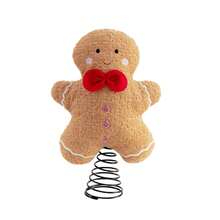 Gingerbread Man Tree Topper Decorative Cute Red Bow Tree Decoration For Home And Holiday Christmas Decorations Home Christmas Gifts Christmas Decor - Multicolor - View 6