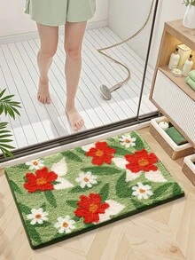 DAJIANG 1 covoraș de baie din pluș, covor cu formă unică, cu modele de inimă, plante, flori, ouă prăjite, covor în stil, covoraș drăguț cu desene animate, cu fund antiderapant TPR, moale și absorbant, potrivit pentru baie, duș, bucătărie, living, dormitor, sufragerie, decor pentru casă, decorațiuni de sărbători, gros și pufos, covor de bucătărie pentru toamnă/iarnă, Halloween, decor de Crăciun pentru Ziua Recunoștinței