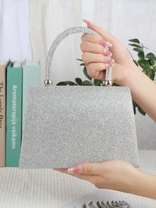 Women Formal Glitter Flap Tote Tote Evening Bag Party Mini Square Bag Prom Bag Temperament Evening Bags, Evening Bags For Birthday, Halloween, Christmas, Cocktail Prom, Party