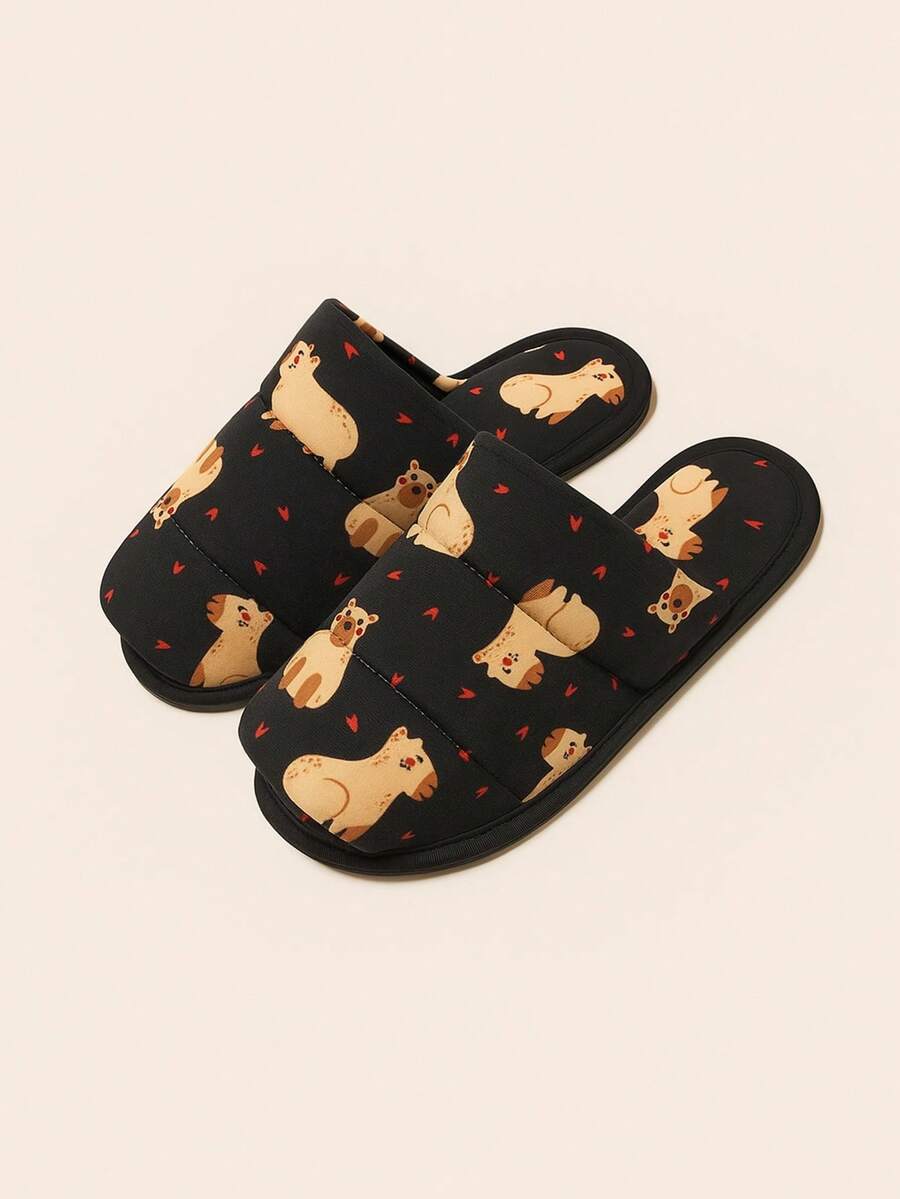 Pet Cozy Slippers - Fluffy And Warm Capybara - Multicolor - View 1