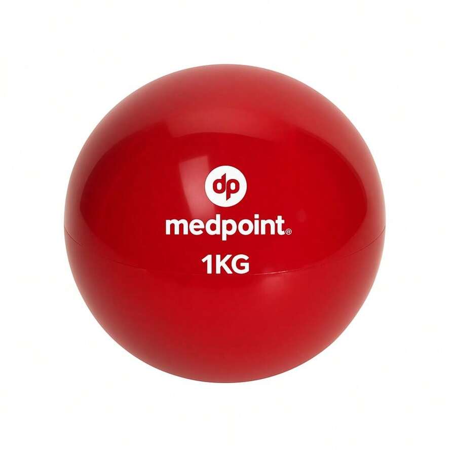 Bola Tonificadora Pilates Softball Yoga Peso 1 e 2kg Medicine Ball  Medpoint - Vermelho - Visão 1