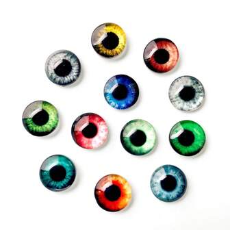 6mm/8mm/10mm/12mm 50pcs(25pairs) 20mm 20pcs(10pairs) Dragon Eyes Glass Cabochon Owl Cat Eyes For Clay Doll Making Sculptures Props Craft DIY Findings Jewelry Making