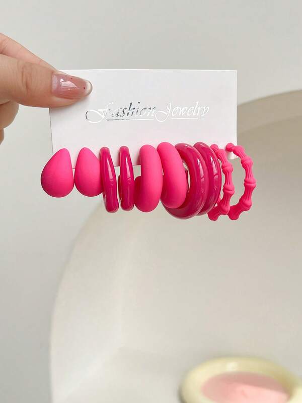 5 pares de pendientes de moda exagerados de acrílico con diseños vintage de moneda, gota de agua y geométricos, adecuados para mujeres, Día de la Madre, San Valentín, Navidad, Año Nuevo y uso diario