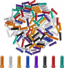 100 Pieces Bicycle Cable End Caps, Bicycle Brake Cable, Throttle Cable End Caps, Cable End Connectors, Bicycle Cable Guides, Bicycle Parts Crimp, Suitable For Racing