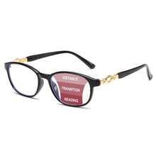 1 副女士渐进多焦点阅读眼镜 - 红色和金色装饰镜框，适合近视、中视和远视，非处方时尚眼镜，非常适合女性生日/周年纪念礼物，耐用的金属铰链设计 - 彩色 - 查看 14