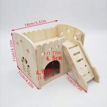 1 Peça Dormitório de Madeira Sólida para Hamster, Prancha de Estiletes, Vila Dupla Camada Urso Dourado, Vila de Madeira Sólida para Hamster, Suprimentos para Hamster, Labirinto e Esconderijo de Madeira Multiambiente para Hamster, Escada de Três Cômodos, Brinquedos de Madeira Sólida Multiambiente para Hamster, Etc. Fornece Atividades Divertidas e Suprimentos de Nidificação Confortáveis para seus Animais de Estimação