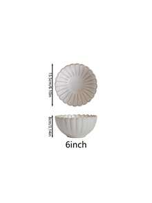 1 件陶瓷贝壳形复古碗，适合日常家居使用、餐具、聚会/派对、早餐、水果、乔迁礼物、学校用品