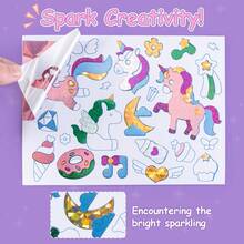 Novos adesivos de folha de alumínio 3D DIY para meninas Cross-Border FOIL ART, adesivos artesanais, conjunto de cenas, brinquedos infantis