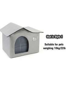Outdoor Cat House Cooling Cat Nest Outdoor/Indoor Cat Warmth Cat House Four Seasons Universal Cat Bed Easy To Assemble,Foldable Oxford Cat House, Indoor & Outdoor, Rainproof, Thermo-Regulated, Waterproof, Stray Cat Shelter - Grey - View 13