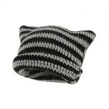 1pc Unisex Cat Ear Knit Beanie - Winter Warm Ear Flap Hat, Stretchy Cold Weather Headcover, Suitable For Women And Men, Comfortable Fit For Party Costume - Perfect Christmas Valentine's Day Gift (Hand Wash Only), Fashionable Design, Soft Material, Hand Washable, Couple Accessory