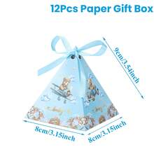 12个装蓝色小熊造型糖果盒，带丝带，可爱蓝色小熊飞机糖果盒，适用于性别揭晓派对、生日派对餐桌装饰、婴儿派对回礼、性别揭晓派对、婚礼派对餐桌装饰、礼品包装、性别揭晓派对回礼、性别揭晓派对装饰等场合。 - 藍色小熊baby - 查看 9