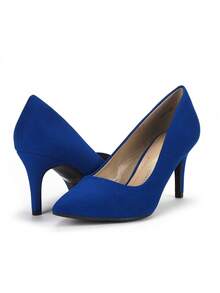 Sophisticated Pointed-Toe Pumps 3-Inch Stiletto Heel For Elegant Weddings And Business Formal Attire - Xanh đậm - Xem 6