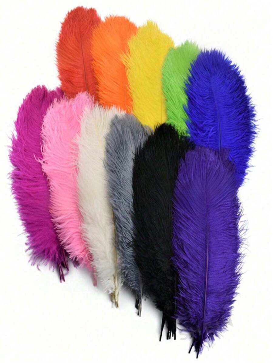 5Pcs/Lot 20-25cm Colorful Artificial Ostrich Feathers For Crafts Wedding Decoration Handicraft Accessories Table Centerpieces Carnival Plumas Decor - Multicolor - View 1