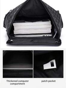 Men's Backpack, Vintage Floral Casual Travel Bag, PU Leather Flip Cover Backpack, Scratch-Resistant And Durable, Lightweight And Portable, Suitable For Travel, Camping, Hiking, School, College, Youth, Gift For Valentine's Day And Back To School Holiday Laptop Case - Black - View 10