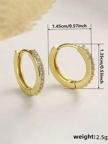 1 Paar modische 925 Sterling Silber Kubikzirkonia Creolen, Ohrringe für Hochzeit und Jahrestag, Ohrschmuck für Frauen, hochwertiger Schmuck