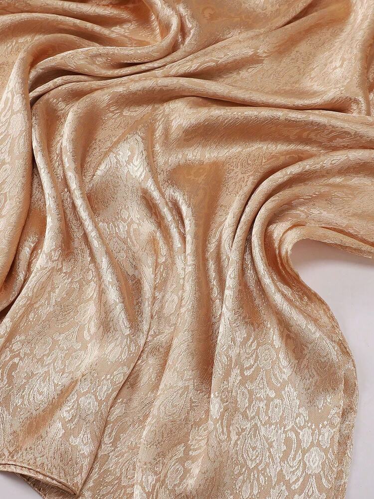 1件纯色长方形纹理防滑女士头巾，适用于连衣裙 - 彩色 - 查看 3