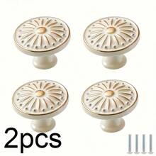 2/4/10个复古象牙白金属橱柜拉手 - 油擦表面处理，35毫米单孔衣柜抽屉拉手，拉手，橱柜拉手，旋钮和把手，把手，旋钮和把手 - 白色 - 查看 7