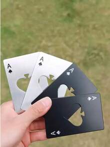 1 Piece; Creative Poker Beer Bottle Opener Stainless Steel Bottle Opener Spades A Bottle Opener Beer Unique Personalized Wine Op, Christmas Party Supplies, Family Dinner