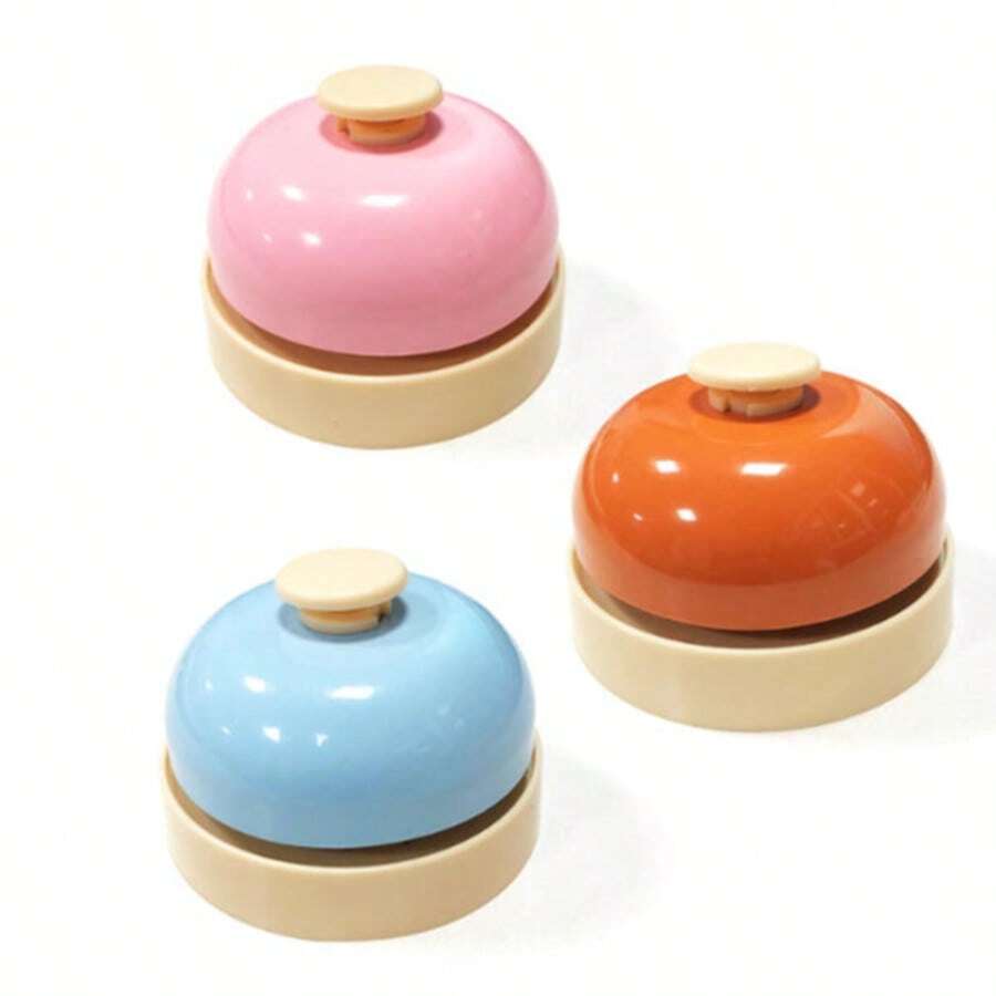 1pc Hand Press Call Bell, Buzzer, Suitable As Meal Ordering Tool - Pink - View 1