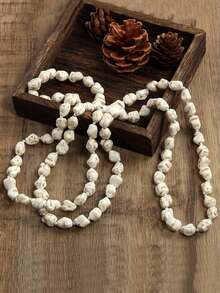 1 pieza Collar largo de dos capas hecho a mano con cuentas de turquesa estilo bohemio vintage, regalo y uso diario