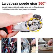 1pc Juego de llaves de vaso multifuncional de 52 en 1 - Mango antideslizante de 8-19 mm y diseño de hueso giratorio - Llave universal, Llave Universal con Cabezal Giratorio de 360 Grados, Adecuada para Reparación de Automóviles en el Hogar - Multicolor - Ver 9