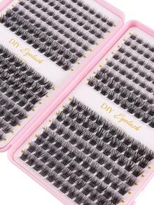 384pcs/Set Large Capacity D-Curl Fluffy False Eyelashes Kit, Thick & Voluminous, Multiple Combinations, Natural & Soft. The Set Includes Eyelash Glue, Adhesive, Setting Gel, Tweezers, And Eyelash Brush, Suitable For Sparse Lash Clusters And False Lashes. Suitable For Travel, Daily Wear (For Beginners), Weddings, Dates, Parties, Holidays, Also Makes A Great Christmas/Halloween/Gift Eyelash Set. - 黑色 - 查看 7