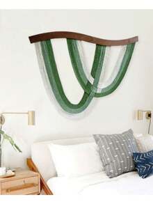 1 Stück gewebte Faser Wandbehang - Boho & minimalistisch Wohndekoration, gestreiftes Muster, horizontale Aufhängung, ohne Strom, geeignet für Schlafzimmer und Wohnzimmer, Innenbereich, Schlafzimmer Wanddekoration | Minimalistische Dekoration | Gewebte Textur, Gewebter Wandbehang, Grüner gewebter Wandbehang, Gewebte Wandkunst, Gewebter Wandteppich/Dekoration, Wandbehang Teppich/Dekoration, Groß/Extragroß Wandteppich - Verschiedenfarbig - Übersicht 10