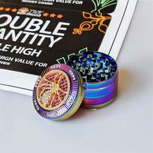 1pc 52mm Colorful Insect Design 4-Layer Zinc Alloy Metal Herb Grinder, Smoking Accessory Crusher - Colorful - View 12