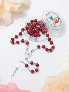 1 mặt dây chuyền thánh giá chuỗi hạt Mân Côi Đức Mẹ Guadalupe, Quà tặng tôn giáo cho Giáng sinh, Lễ Phục sinh, Thích hợp cho cầu nguyện hàng ngày, Thêm sức, Rước lễ, Rửa tội - Kinh Mân Côi Đức Mẹ Guadalupe - Xem 26