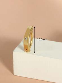 1个不锈钢肚脐环，镶嵌立方氧化锆，黄铜材质，垂坠式肚脐环，时尚简约设计，适合日常佩戴 - belly ring 2 - 查看 11