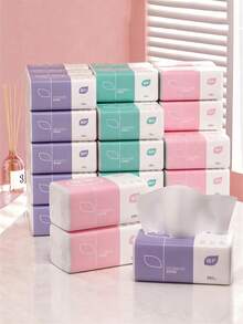 1/2/3/6片装便捷面巾纸，柔软舒适，加厚设计，纯木浆材质，适用于日常清洁、居家、旅行、商务、办公等场合，是家庭用品的理想之选。