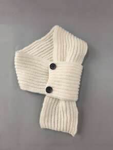 Kids Autumn/Winter Knitted Cross Scarf, Infant Multi-Functional Warm Wool Neck Warmer, Baby Boys/Girls Decorative Scarf - Scarf Button Color Random - Multicolor - View 7