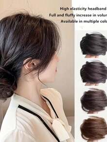 Synthetic Messy Bun Scrunchie Hair Extensions, Wavy Curly Chignon Hairpiece, Updo Hair Bun For Women, Tousled Elastic Band Hair Buns, Easy To Wear Hairstyle Accessories For Daily Life, Vacation Style ,Hair Styling Kit ,Hair Tool Kit ,Hair Styling Tools