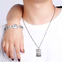 Couple Bracelet Concentric Lock Love Lock Titanium Steel Key Bracelet - Silver - View 3