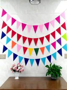 12 قطعة أعلام شعارات مثلثة ملونة من الشعر الاصطناعي، إكليل لافتتاح كبير، زينة حفلة عيد ميلاد بموضوع كرنفال، ديكور للأحداث الخارجية والفصول الدراسية