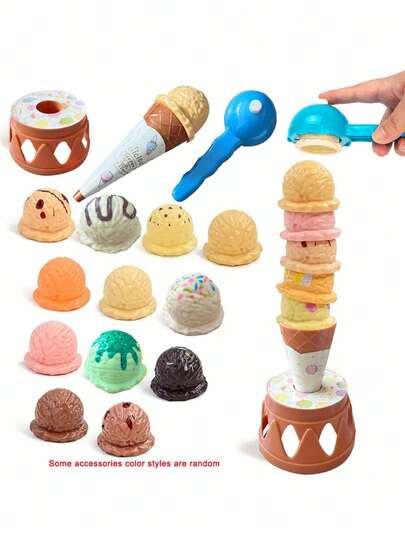 Children's Ice Cream Stacking Games Simulated Food Stack Up Play Kids Kitchen Pretend Play Toy Educational Toys