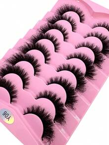 HBZGTLAD 8 pares de pestañas postizas naturales con efecto voluminoso y rizado DD, con estilos ahumados, de aspecto natural, reutilizables para uso diario y práctica