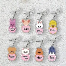 1pieces, ,Spell Back Key Chain, Cartoon Photo Card, Bag Pendant, Cheng Xiao Lu Guangxia Cartoon Surrounding, Acrylic Key Chain Animation Surrounding, Party Gifts, Backpack Pendant. - Multicolor - View 2
