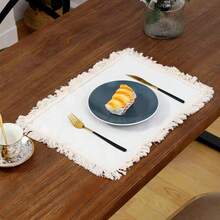 1pc/6pcs/30pcs Vintage American Style Tassel Placemats, Designed For Cafe, Hotel, Coffee Table, Tea Table - Multicolor - View 2