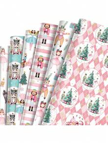 20in X 27in Christmas Nutcracker Print Gift Wrapping Paper, Vintage Cartoon Design, Suitable For Christmas, Children's Day, Birthday Party, Gift Box Packaging And DIY Crafts, Adds Festive Atmosphere To Elegant Gift Decorations