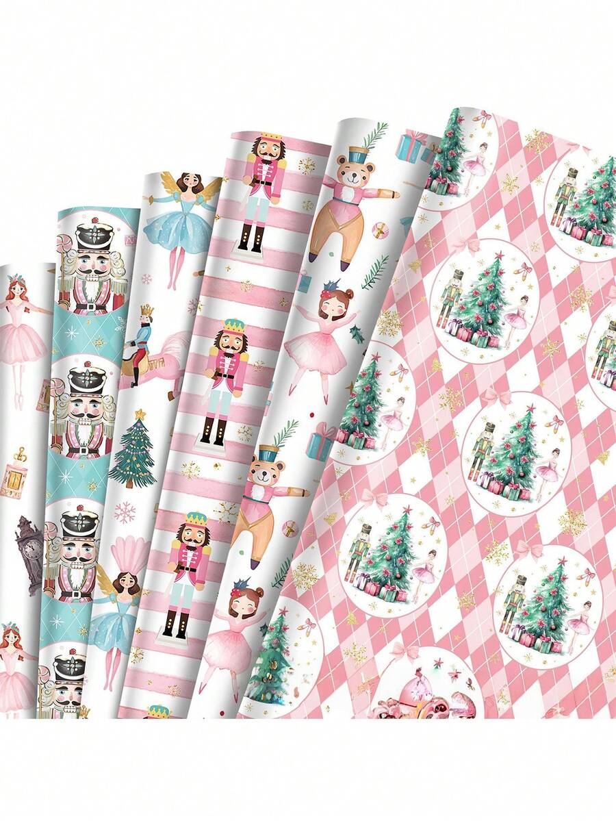 20in X 27in Christmas Nutcracker Print Gift Wrapping Paper, Vintage Cartoon Design, Suitable For Christmas, Children's Day, Birthday Party, Gift Box Packaging And DIY Crafts, Adds Festive Atmosphere To Elegant Gift Decorations