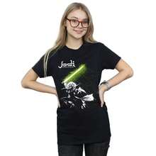 Star Wars Womens/Ladies Yoda Jedi Master Cotton Boyfriend TShirt (Black) - Coffee Brown - View 3