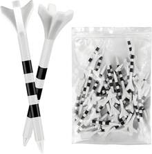 Tees de Golf de Plástico Blanco de Alta Calidad a Granel 50 Piezas, Tees de Golf Profesionales, 2 3/4 Pulgadas (70 Milímetros), Accesorios de Herramientas Deportivas de Alto Rendimiento