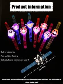 24 件 LED 万圣节发光手链、发光表带闪光腕带装饰手链、礼品袋填充生日、毕业典礼、婚礼、派对、生日、派对装饰品
