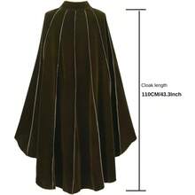 Women's Medieval Cloak Renaissance Velvet Cape With StandUp Collar Queen Princess Costume Halloween Christmasgift - màu nâu - Xem 2